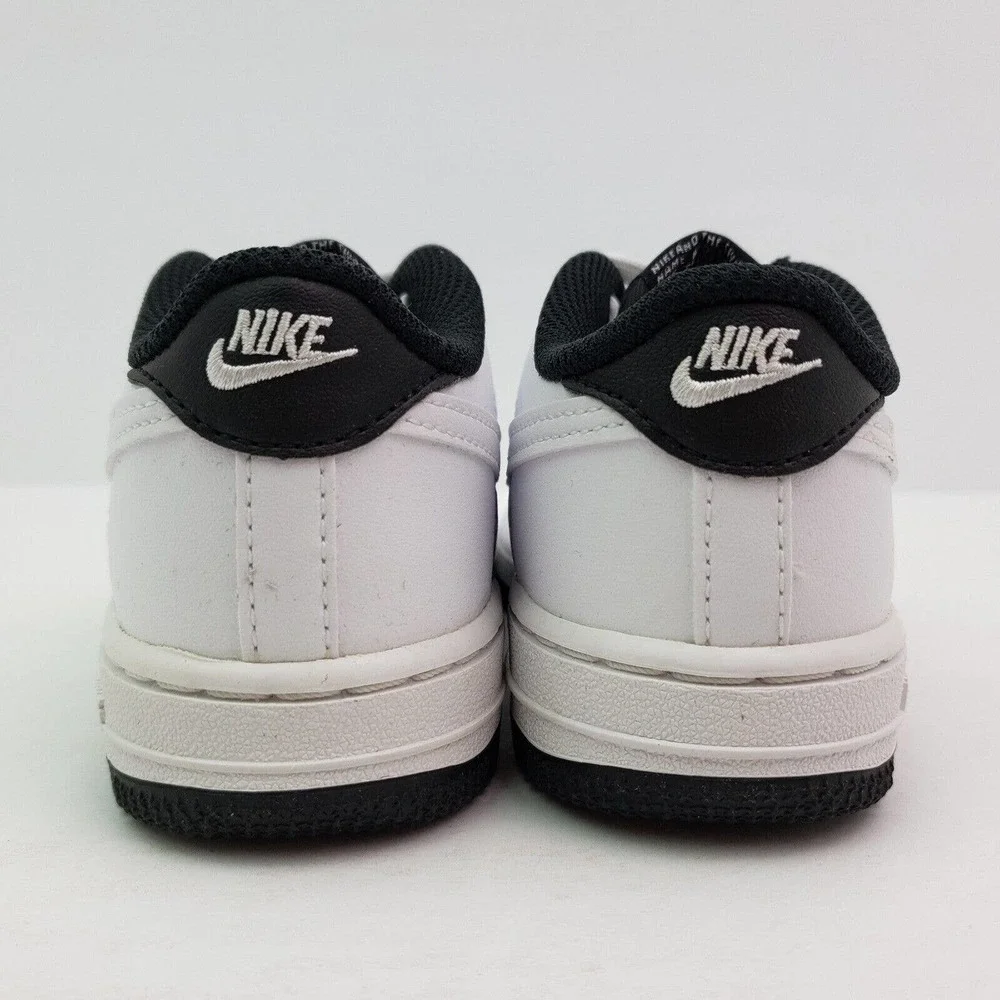 Nike Air Force 1 AF1 ESS Toddler Boys Size 8c White Black Low Sneaker Shoes